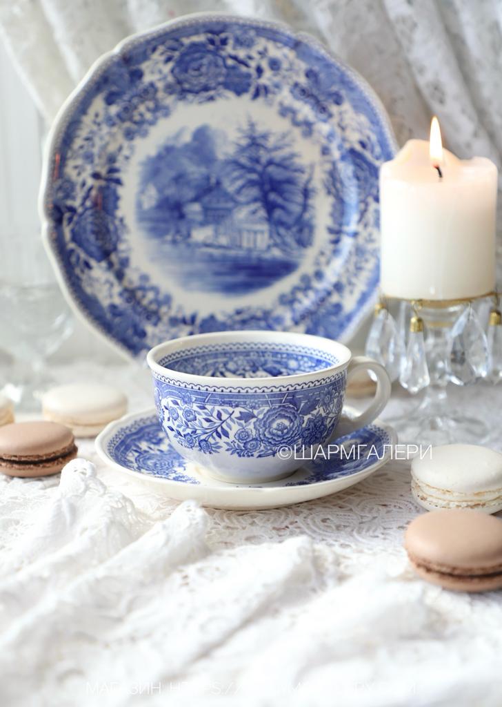 Чайная пара Burgenland Blau Бургенланд Villeroy&Boch ВиллеройБох, Германия. - копия