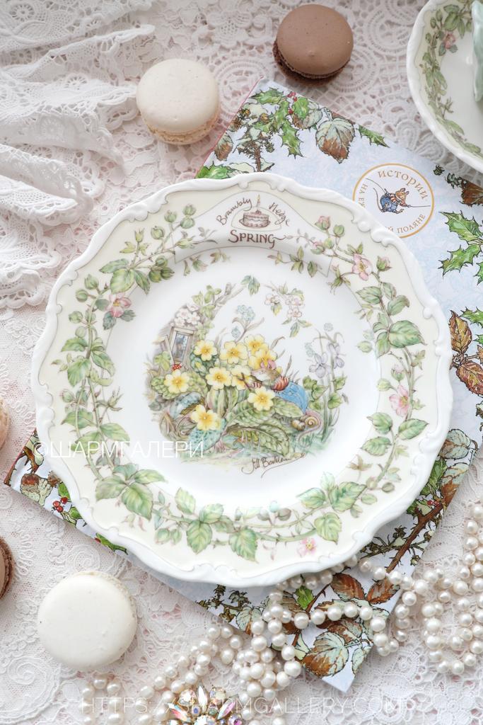 Коллекционная тарелка Brambly Hedge «Spring» Весна 21см. ежевичная поляна, фарфор Royal Doulton, Англия