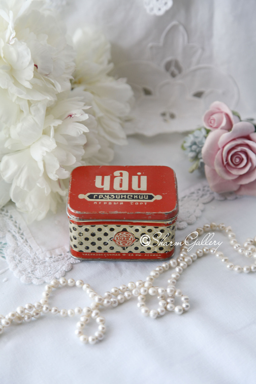 Банка чайная, жестяная СССР. "Грузинский". №4.