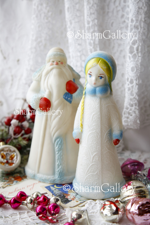 Продано❌ Дед Мороз и Снегурочка, пластмасса. Винтаж, СССР.