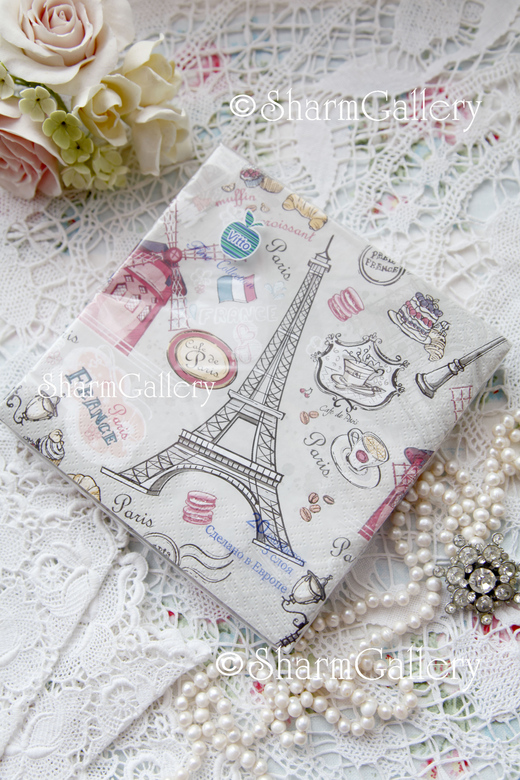 Салфетки бумажные "Париж". 20шт., 33*33 см.