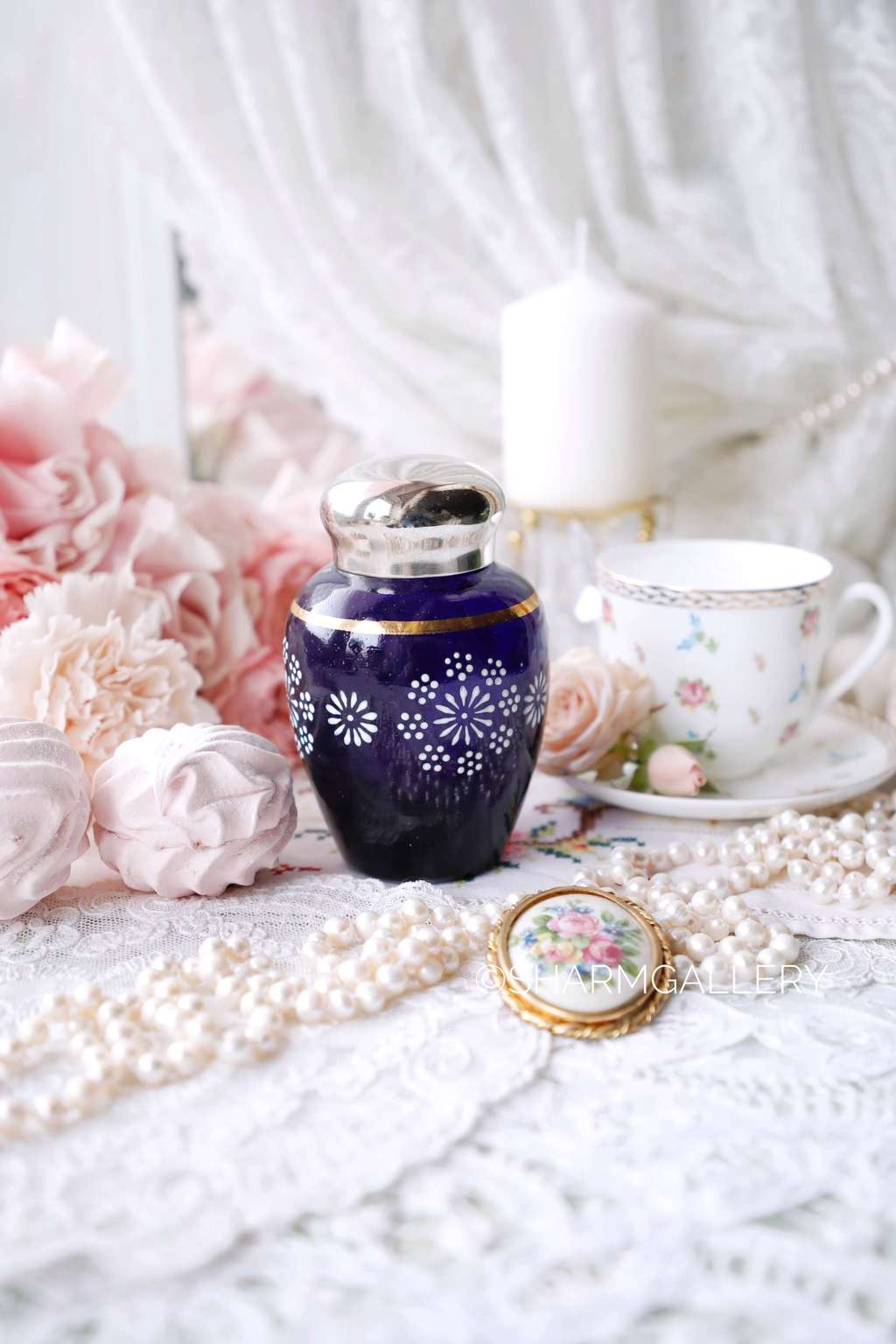 Чайница №3. Кобальтовое стекло. Банка для чая СССР.