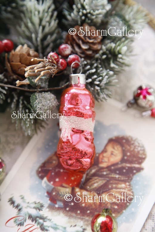 "Ребенок". Елочная игрушка, стекло, СССР.