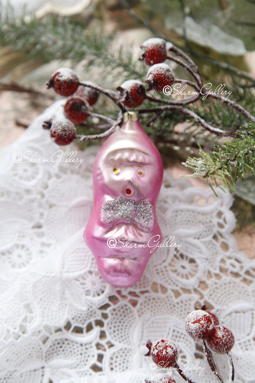 Девочка с бантиком. Елочная игрушка, стекло, СССР.