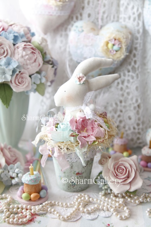 Пасхальная композиция "Кролик". Ручная работа.