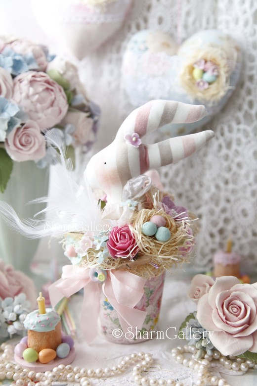 Пасхальная композиция "Кролик". Ручная работа.