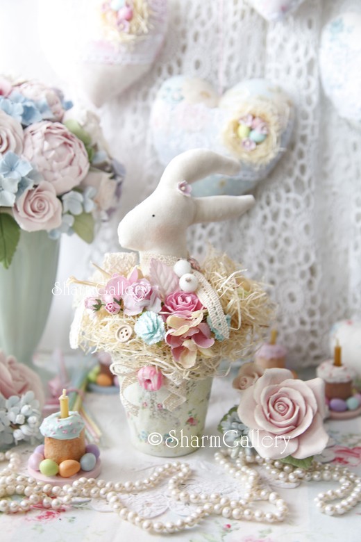 Пасхальная композиция "Кролик". Ручная работа.