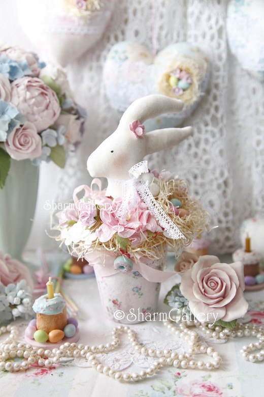 Пасхальная композиция "Кролик". Ручная работа.