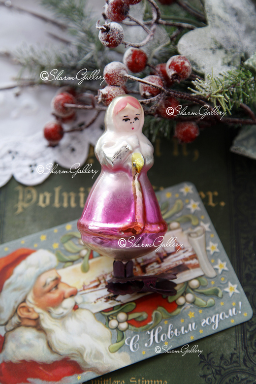 "Настенька" из сказки Морозко. №3. Елочная игрушка, на прищепке, СССР.