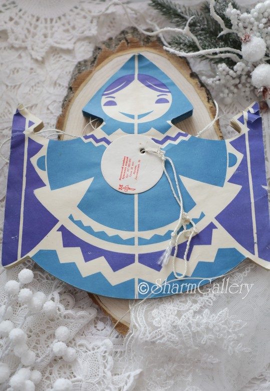 Растяжка - гирлянда бумажная "Матрешка Гжель" СССР.