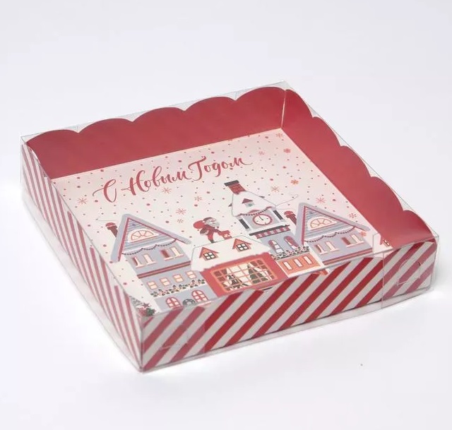 Подарочная упаковка "С Новым Годом" 15*15*3 см