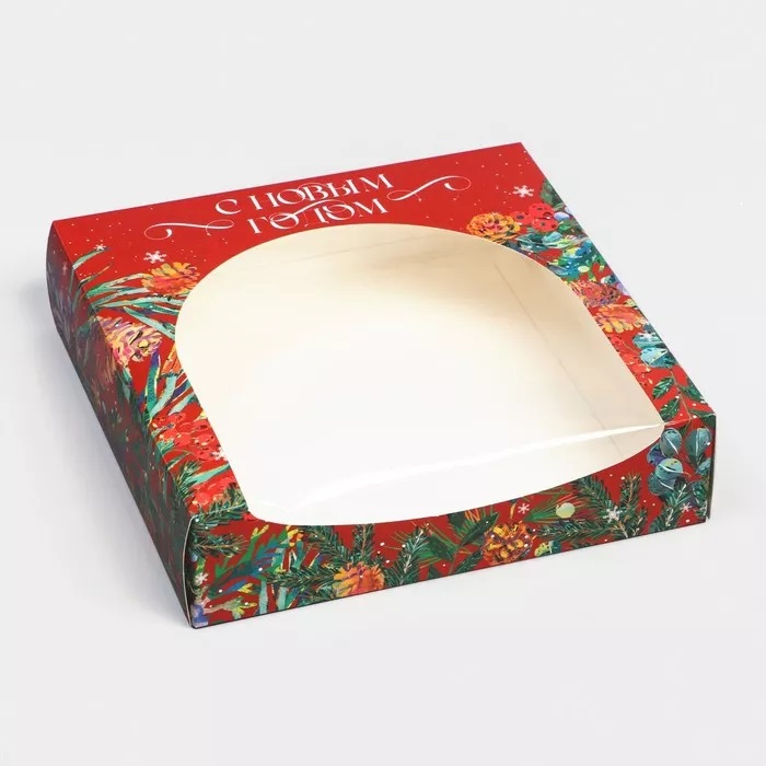 Подарочная упаковка "С Новым Годом" 20*20*5 см