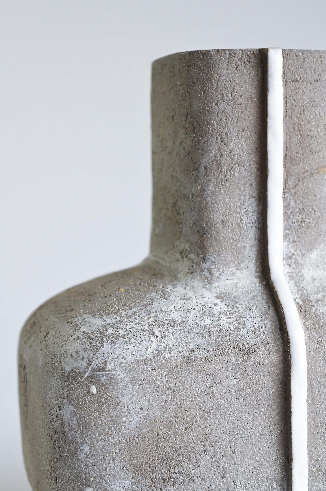 GREY TEXTURED CERAMIC VASE #3