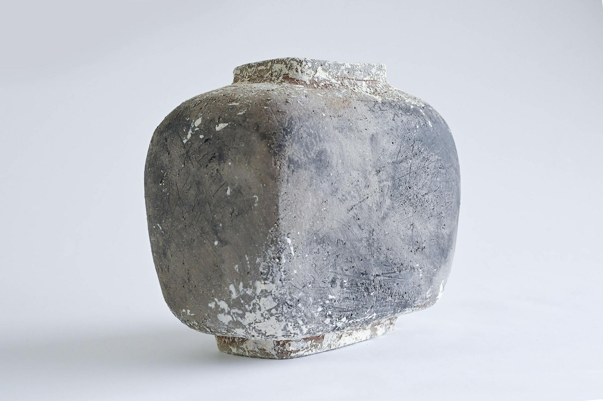 GREY TEXTURED CERAMIC VASE #6