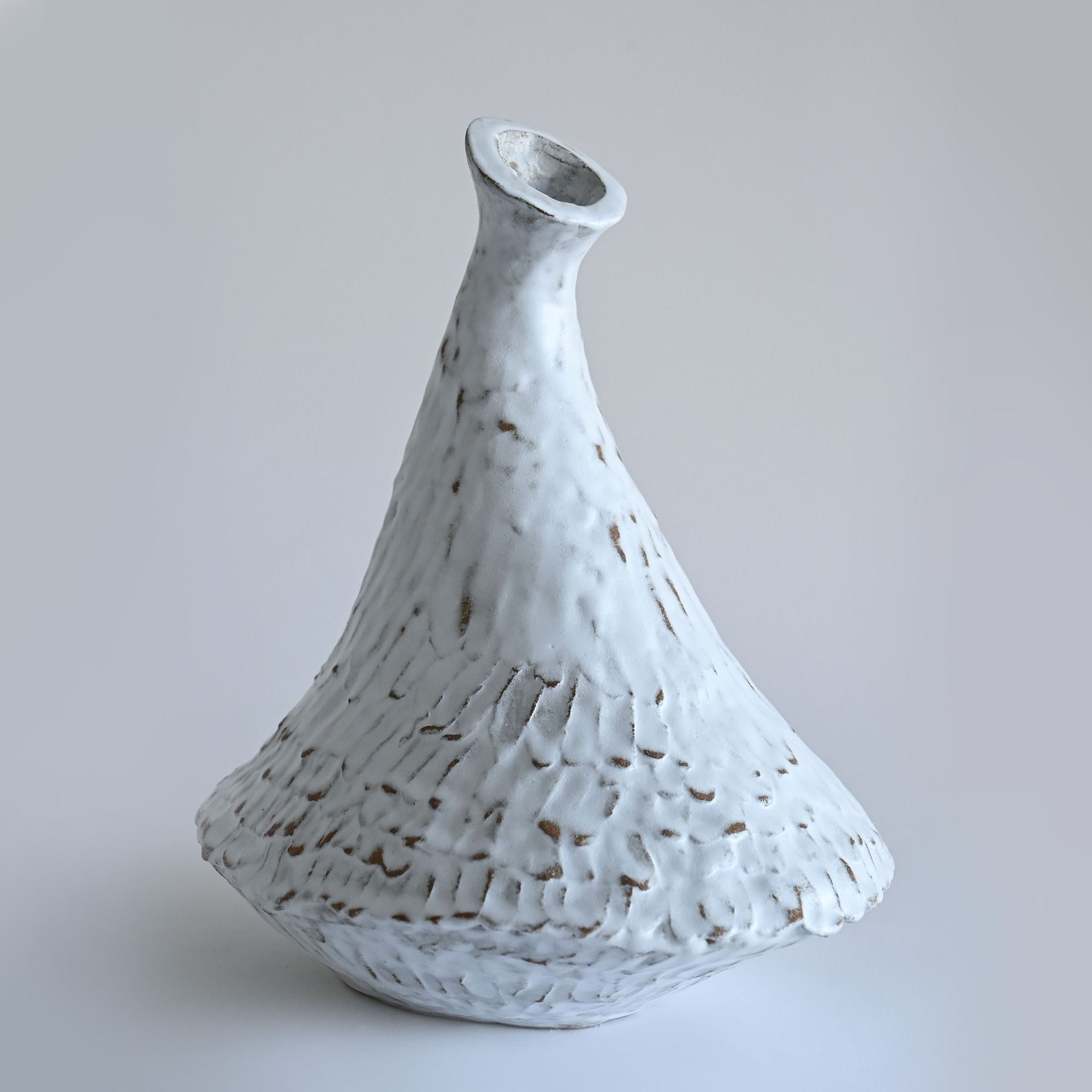 Handmade wabi sabi ceramic vase white Portugal