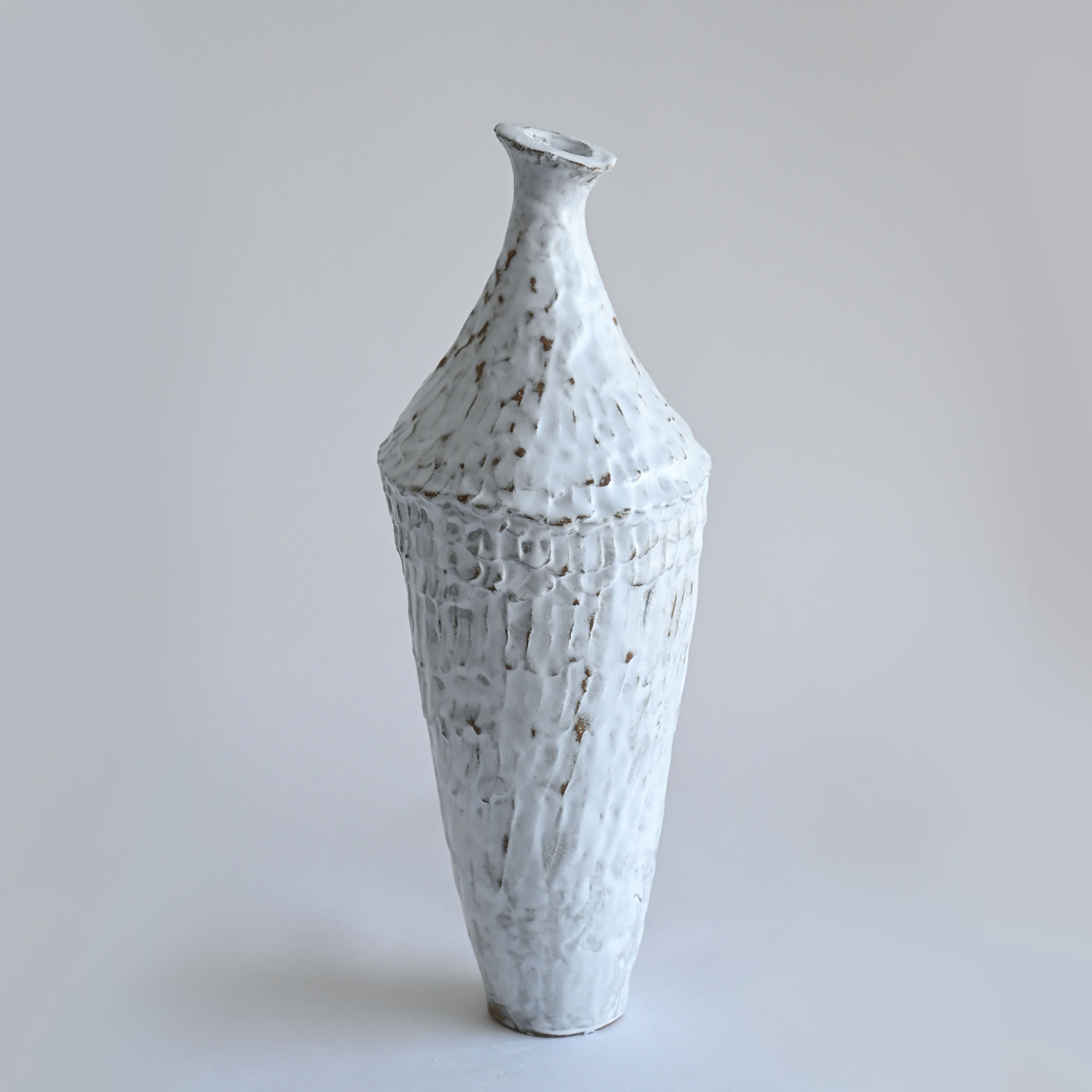 Handmade wabi sabi ceramic vase white Portugal
