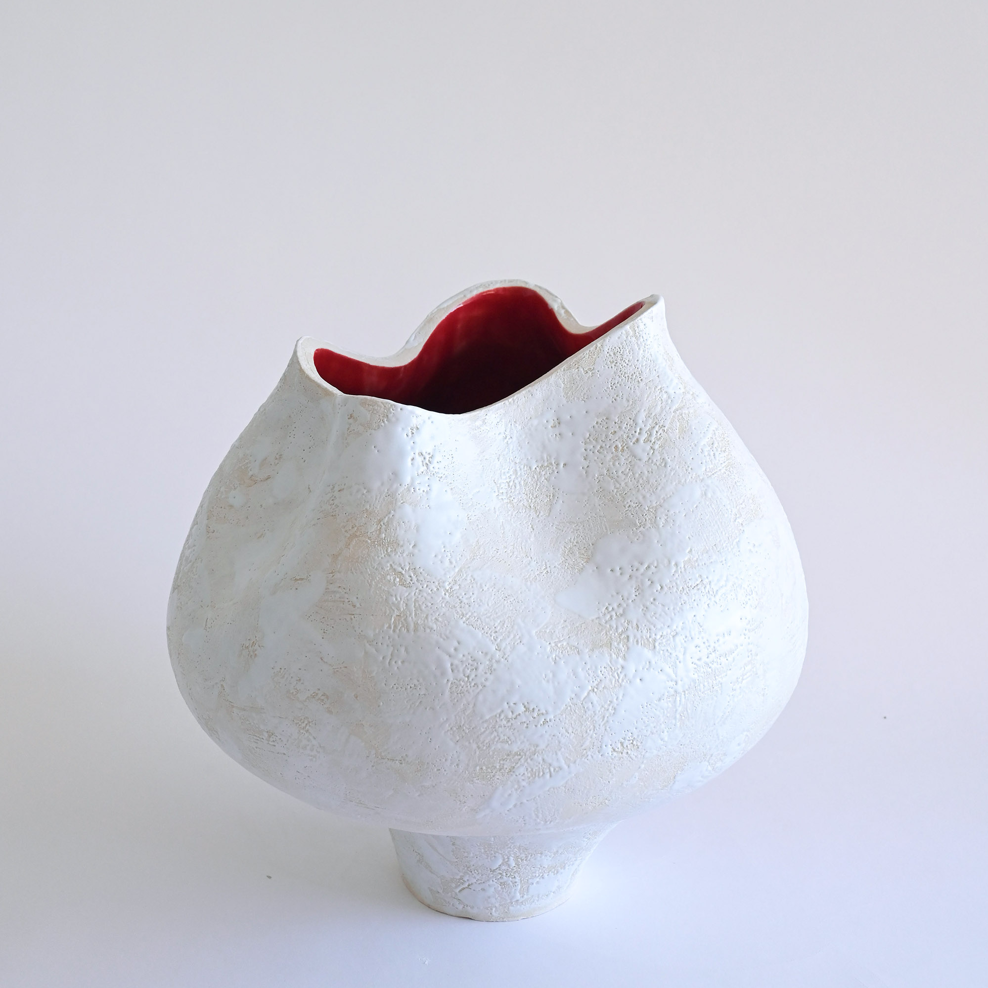 Handmade ceramic vase minimalist white Flower shaped Portugal