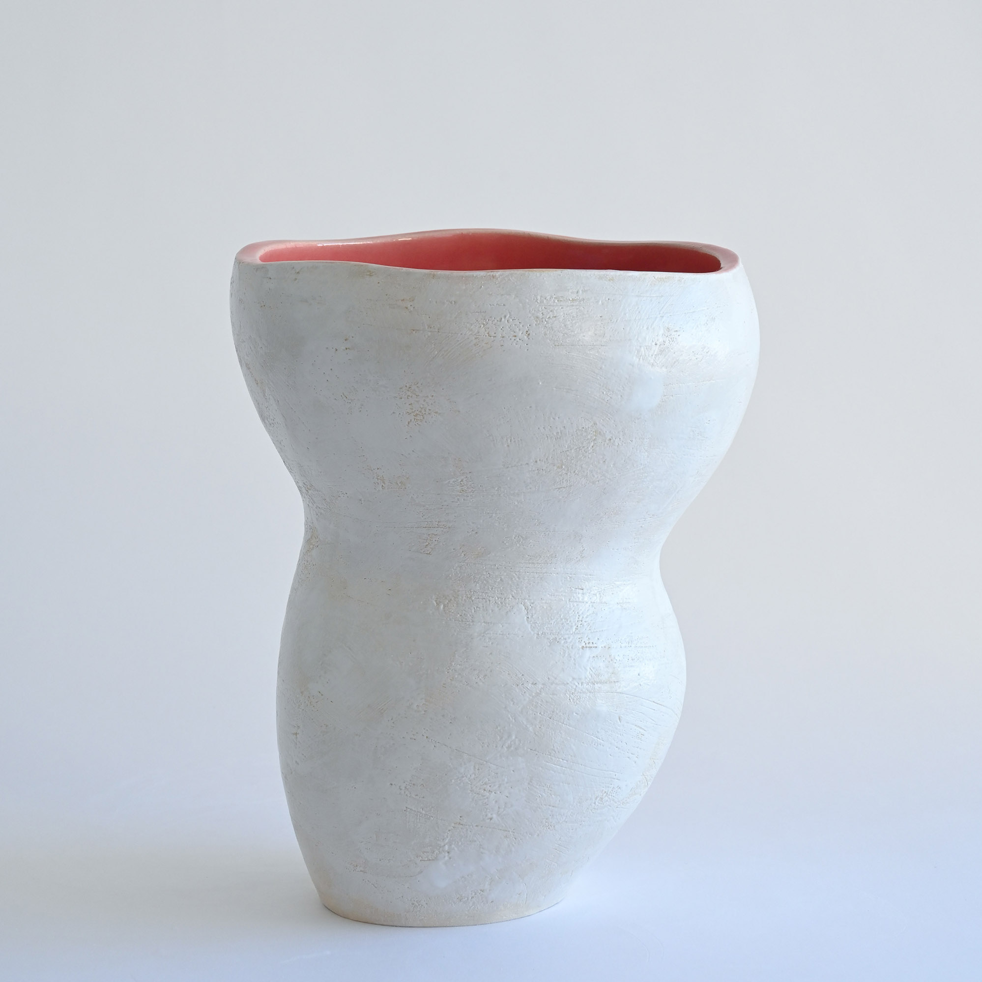 Handmade ceramic vase minimalist white Flower shaped Portugal