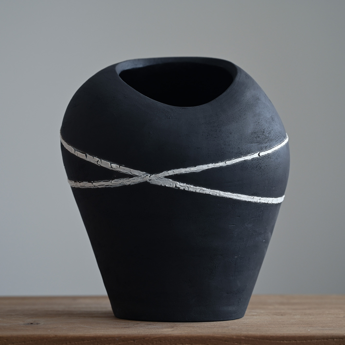 Handmade ceramic vase black Portugal