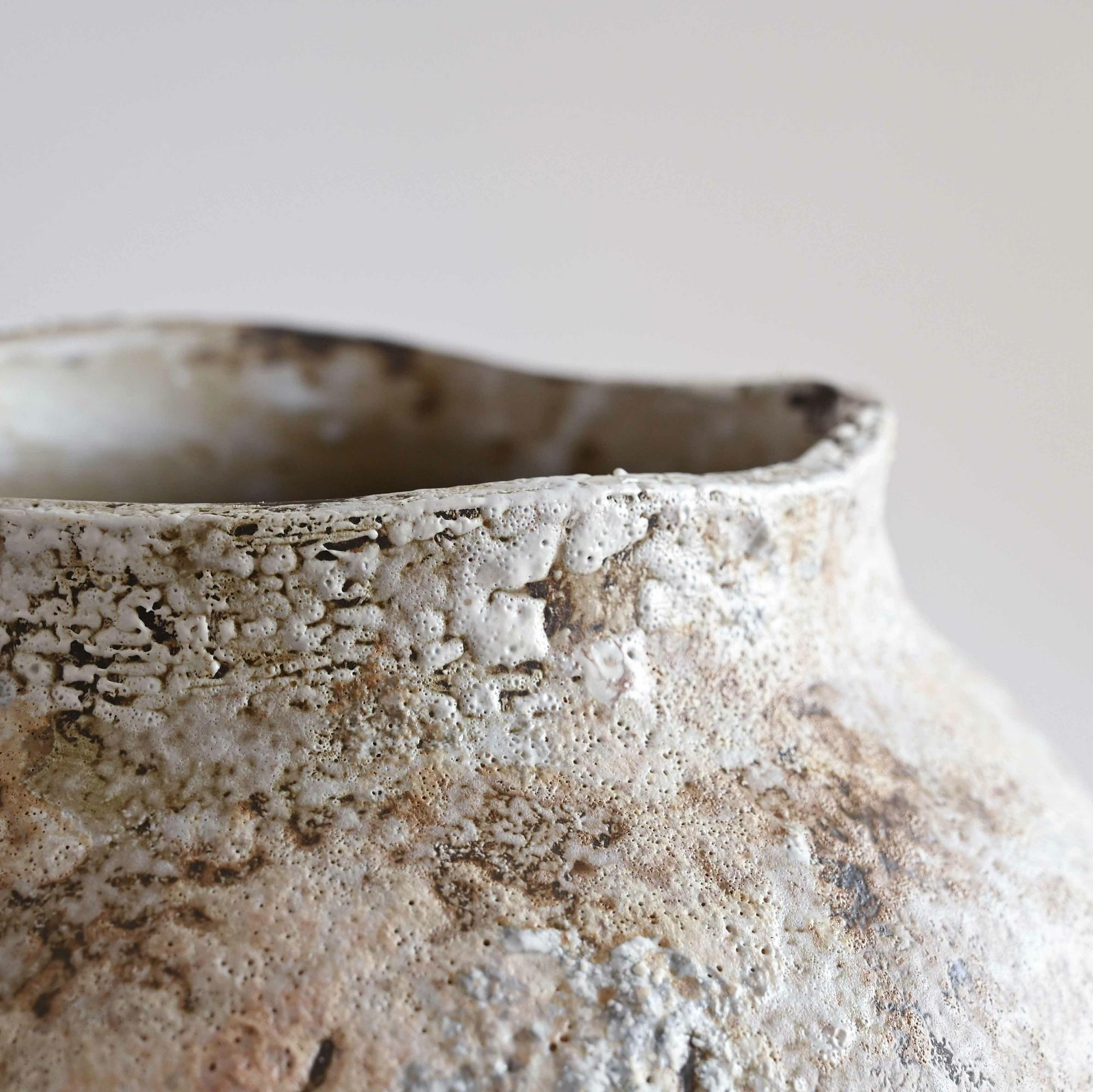 Handmade ceramic vase wabi sabi rustic style Portugal details