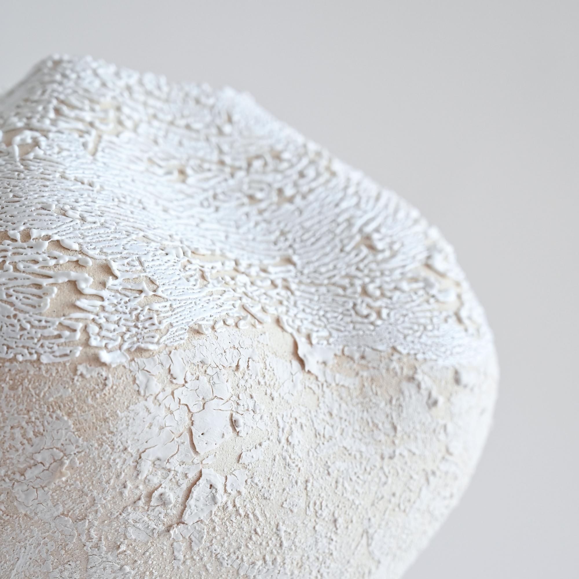 White  ceramic vase rustic/boho style with a unique texture details