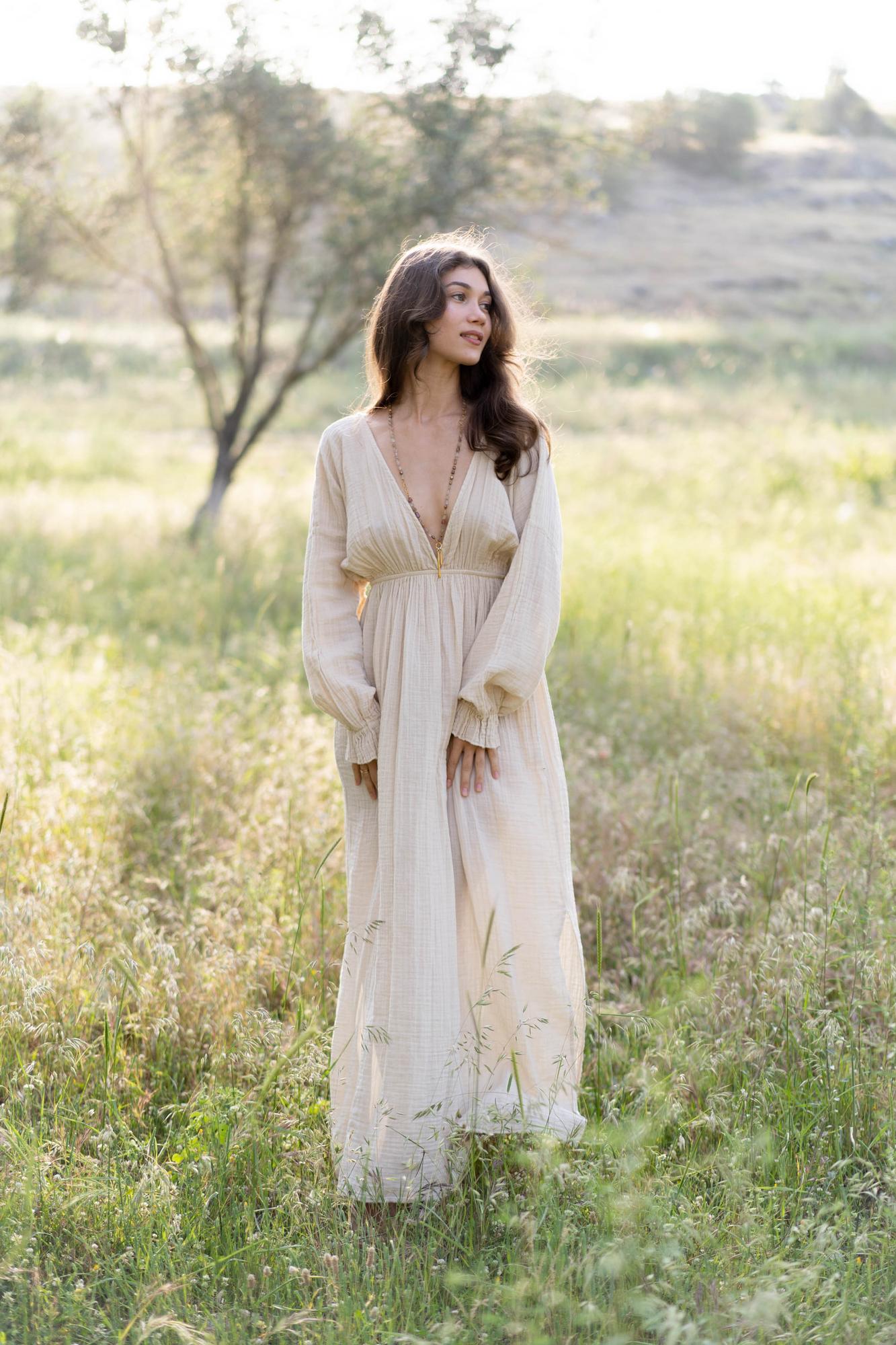 Mediterranean soul dress, кремово-бежевое