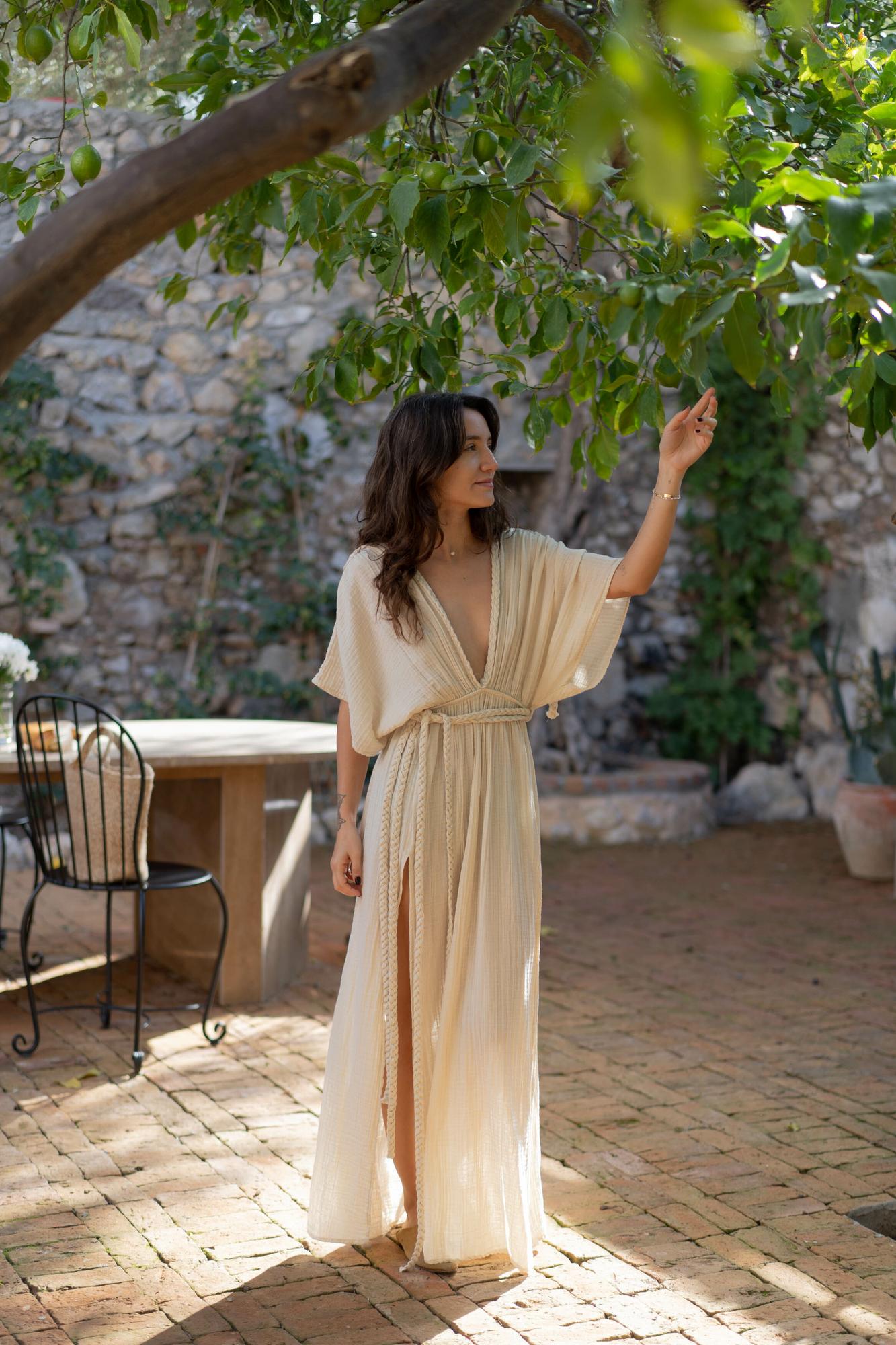 KOH RAHAM dress, кремово-бежевое