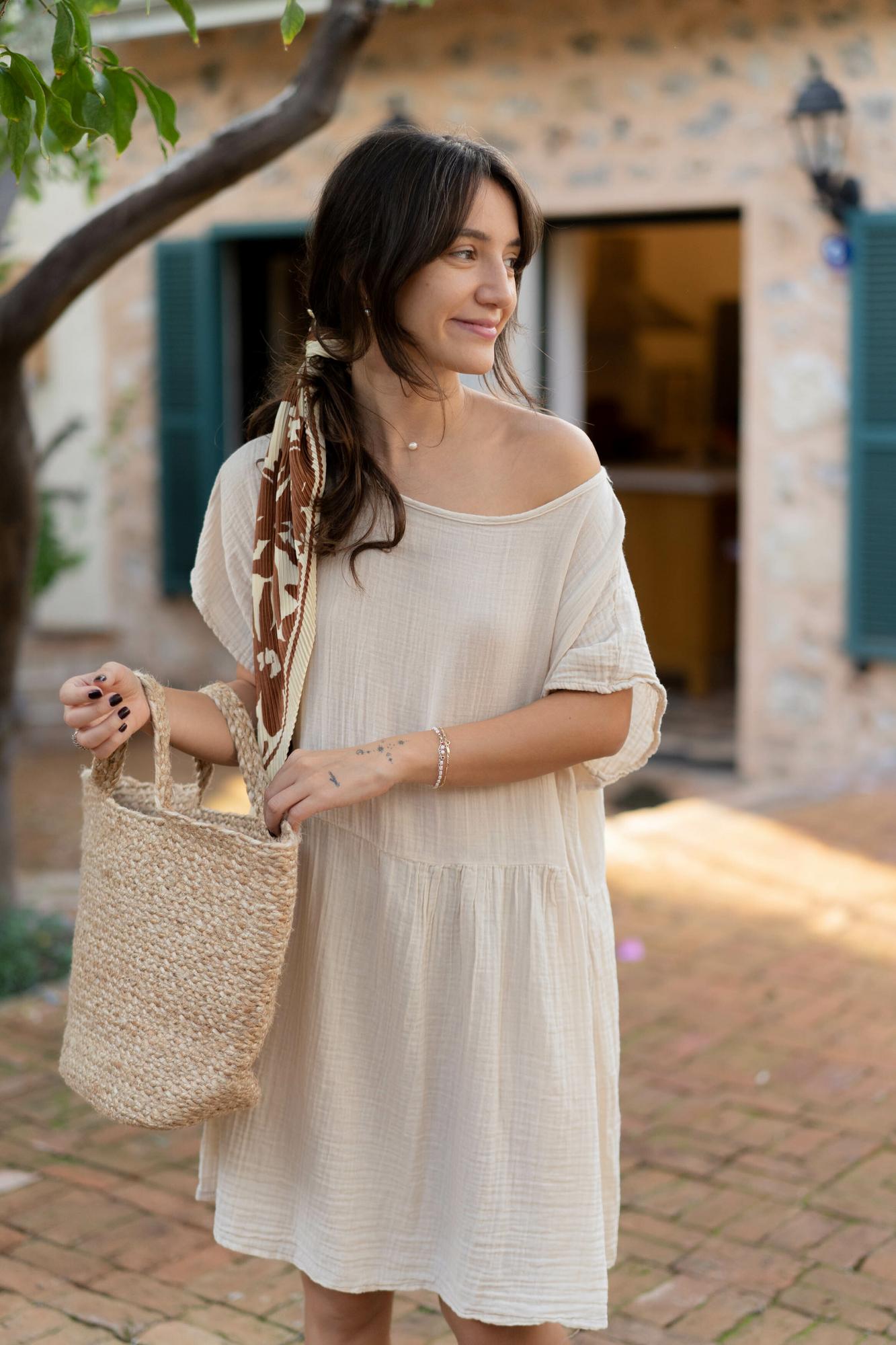 CROISSANT dress, бежевое