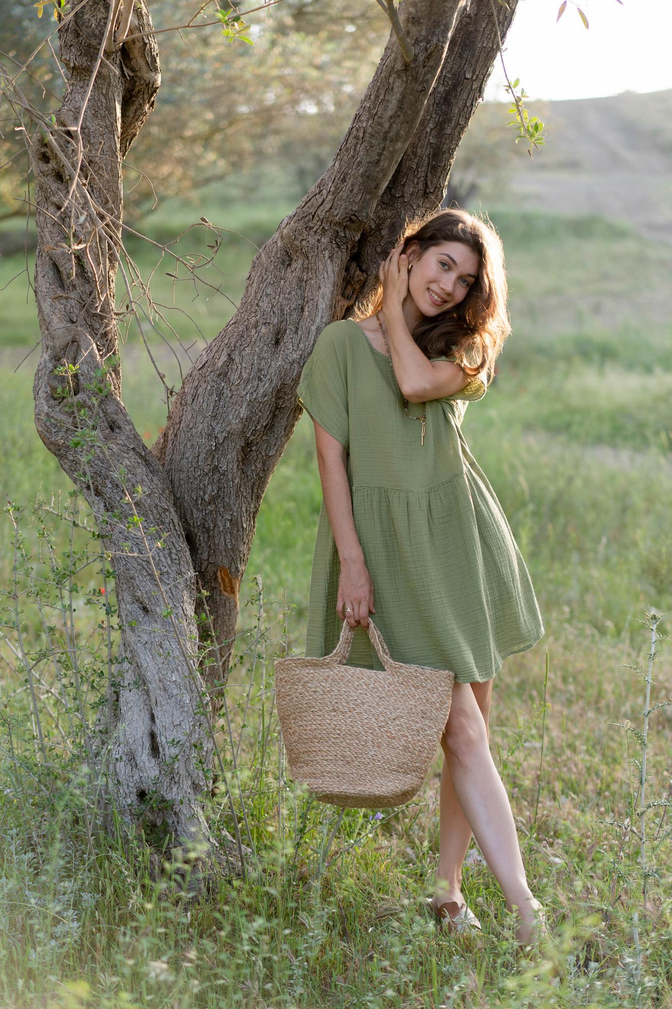 CROISSANT dress, оливковое