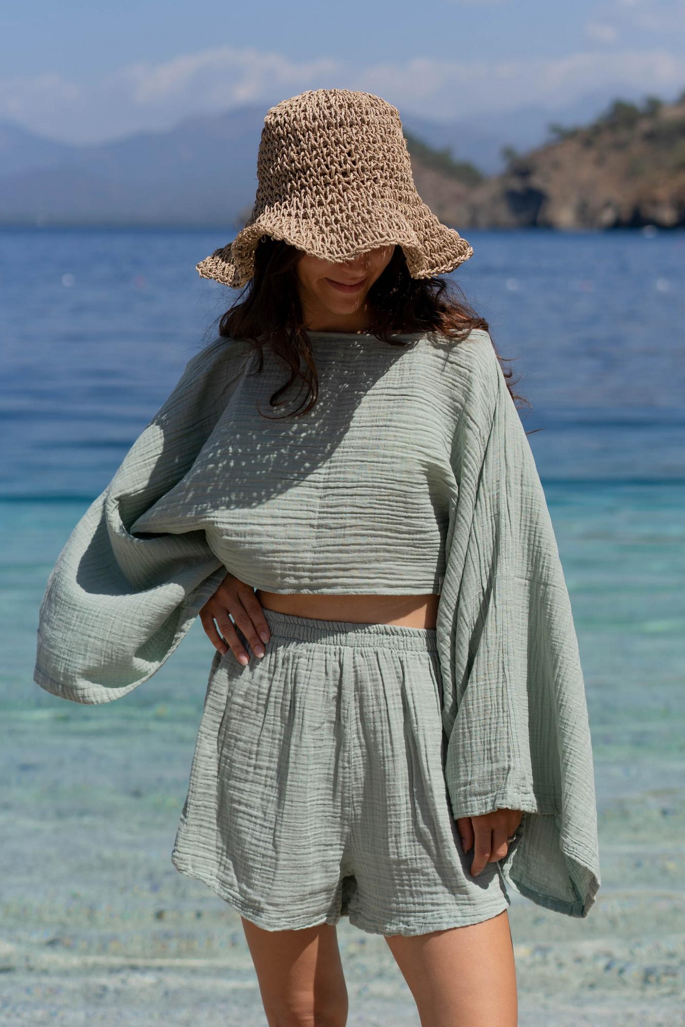 Сет шорты и топ, мятный