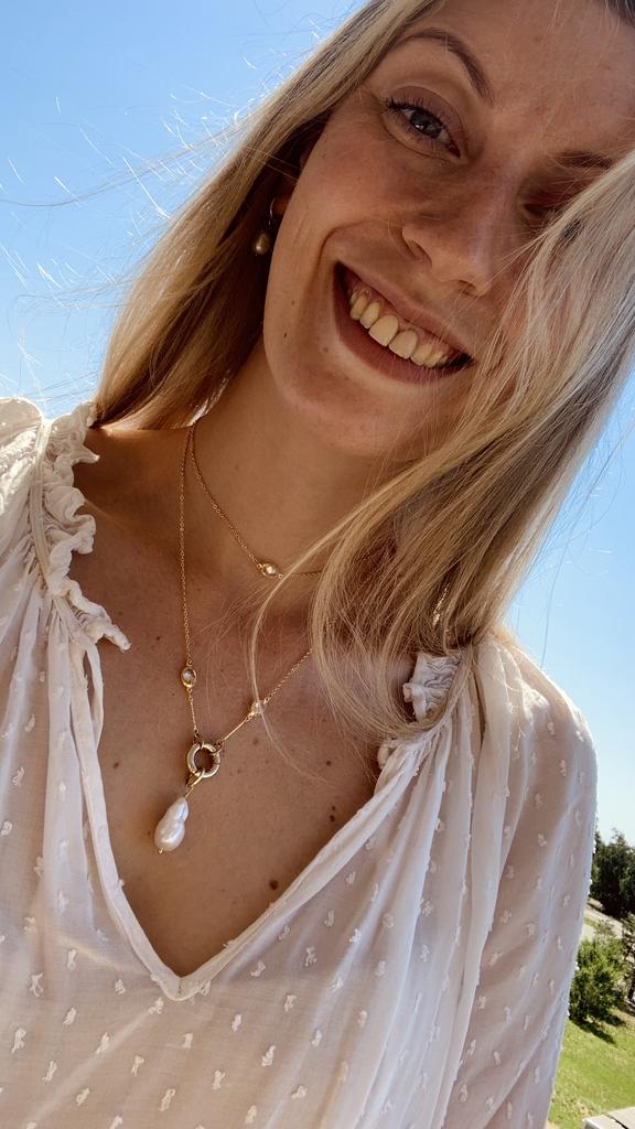 "Морская нимфа" цепь с натуральной барочной жемчужиной