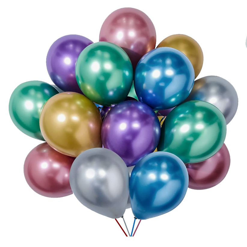 Воздушный шар латексный металлик (хромированный) с гелием