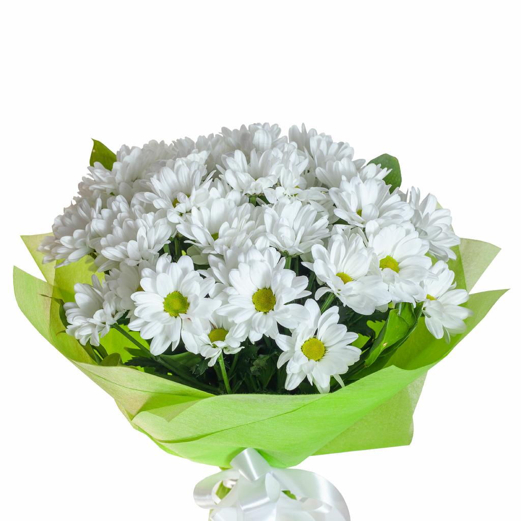 Букет из белых хризантем