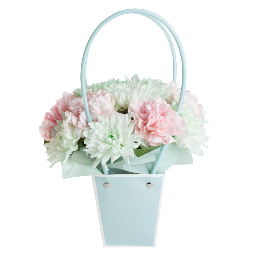 Цветочная композиция в сумочке мини