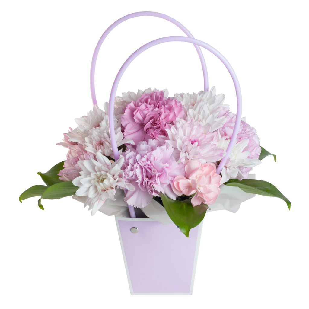 Цветочная композиция в мини сумочке