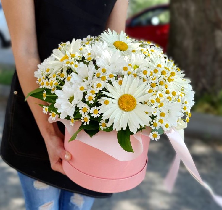 Коробка с ромашками
