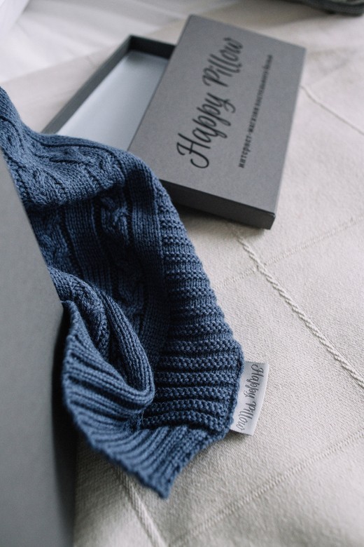 Плед вязаный "Happy"