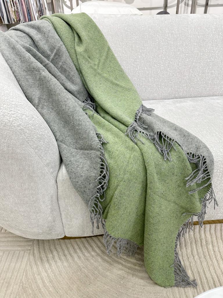 Плед из шерсти австралийского мериноса 100% (зелёный)