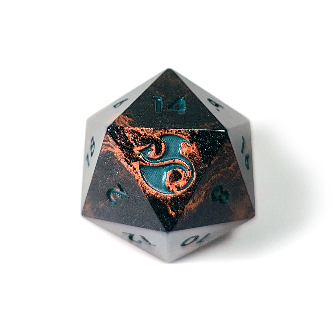 Большой D20 "Бронзовый дракон"