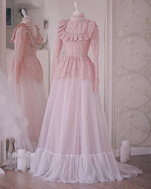 Платье "Барышня Крестьянка" пудра