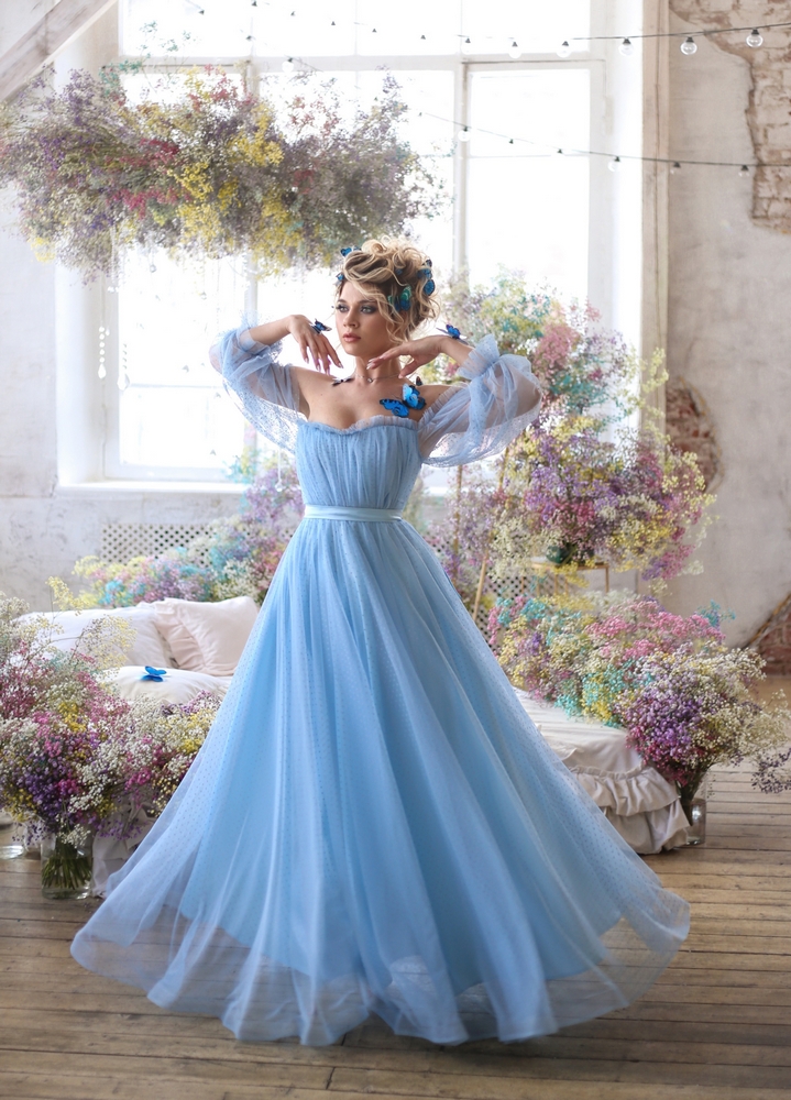 Платье "Мираж" голубой