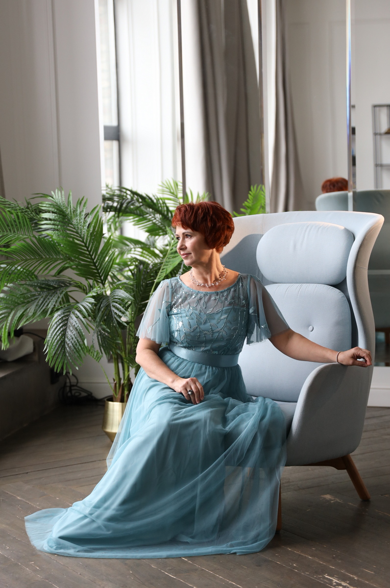 Платье "Анна" пыльно голубой