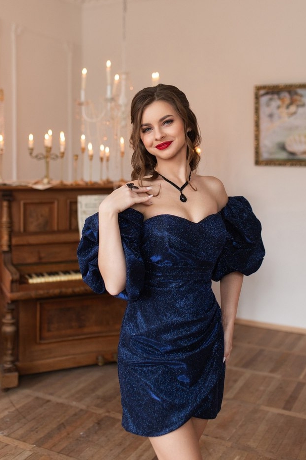 Платье "Цирилла" темно-синий блеск