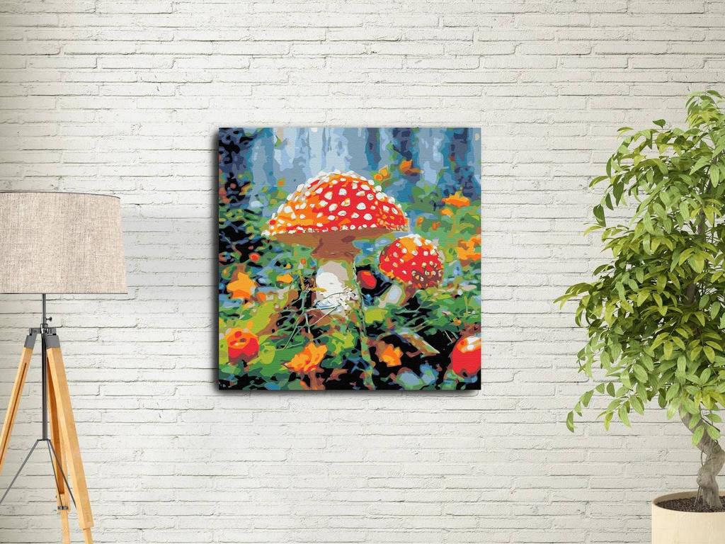 Картина по номерам "Два мухомора"
