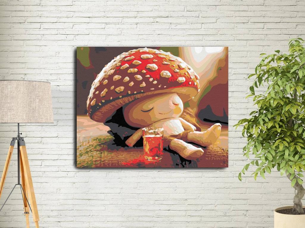 Картина по номерам "Гриб и стакан"