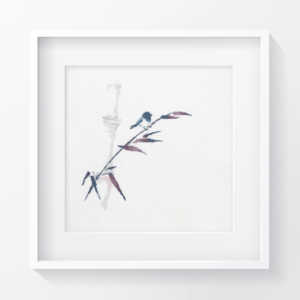 ПТИЦА НА БАМБУКОВОЙ ВЕТКЕ