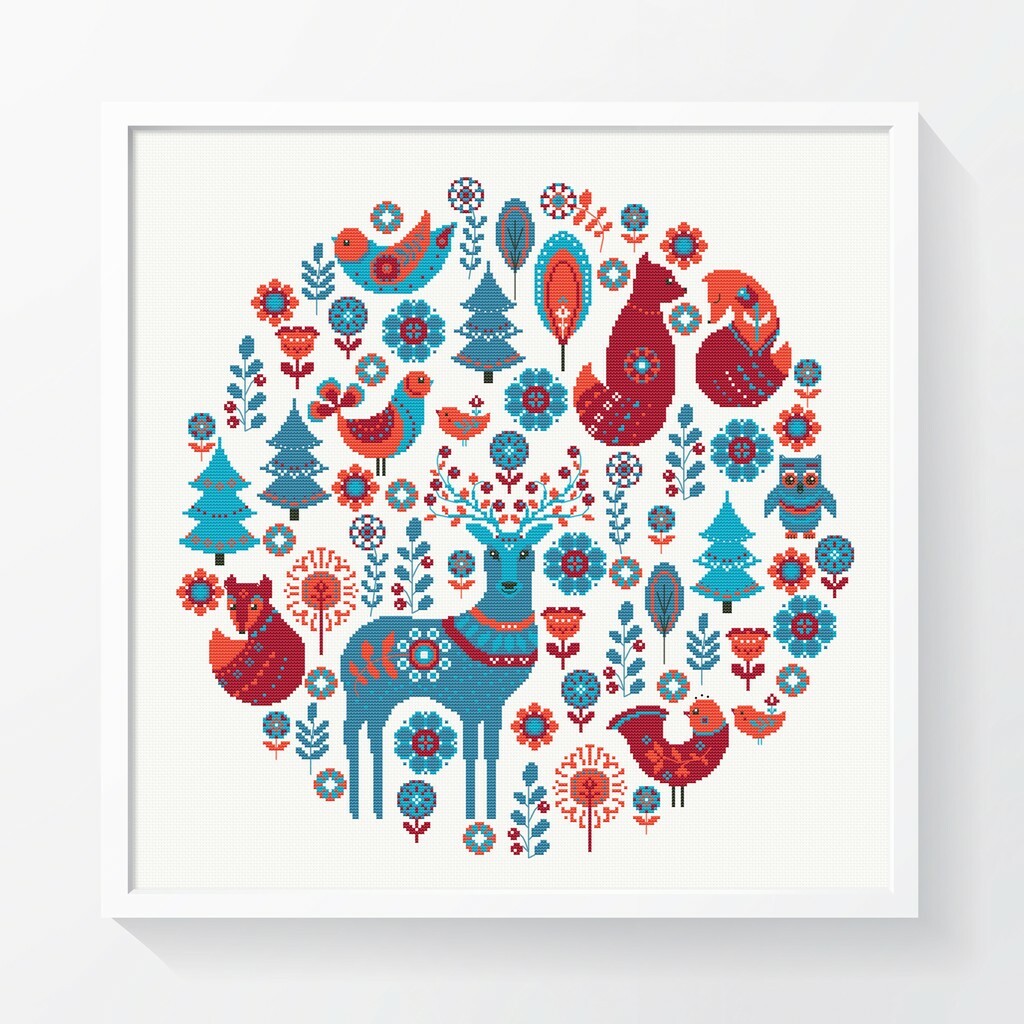 СКАНДИНАВСКИЕ УЗОРЫ, КРУГЛЫЙ СЭМПЛЕР