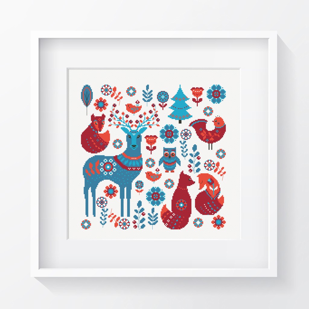 СКАНДИНАВСКИЕ УЗОРЫ, КВАДРАТНЫЙ СЭМПЛЕР