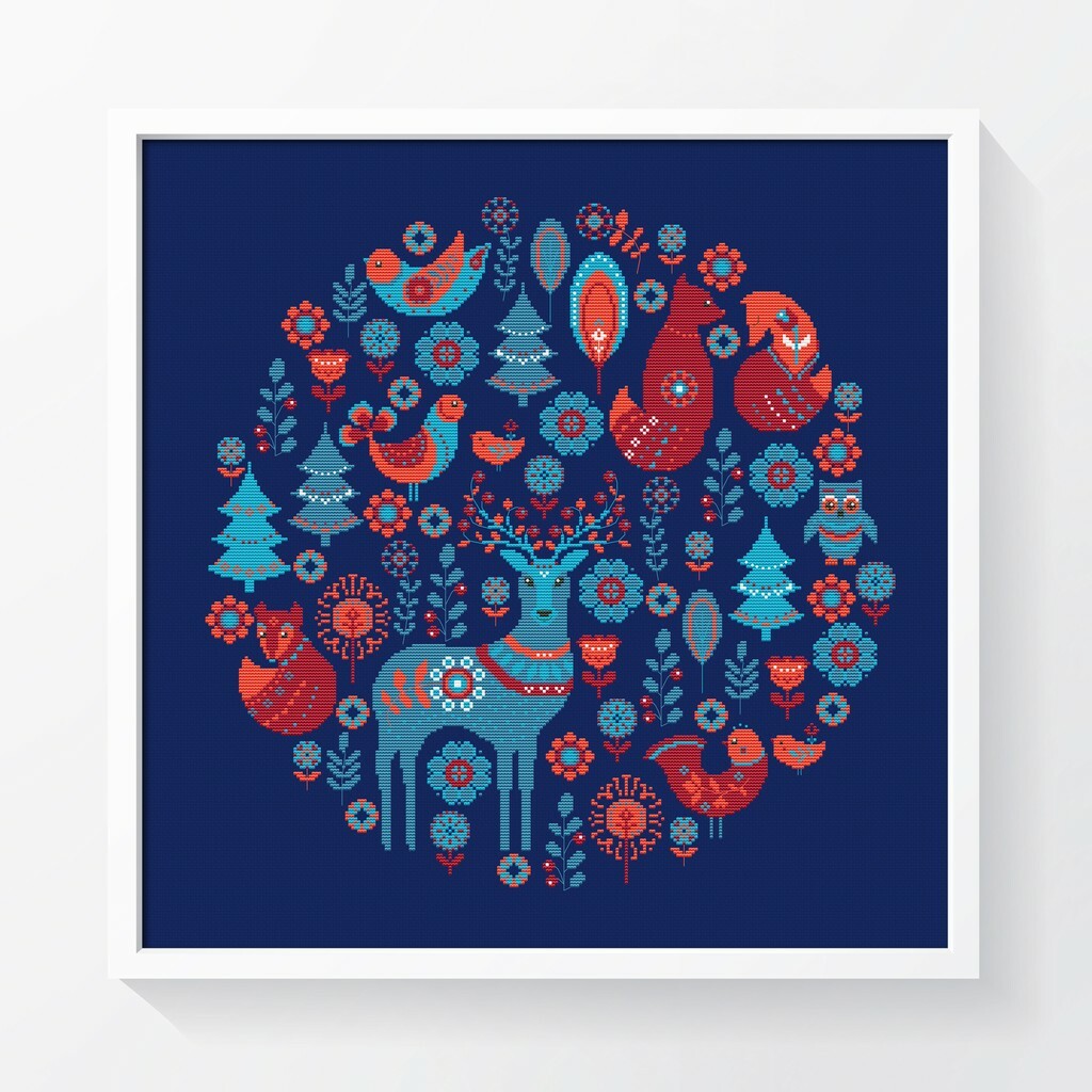 СКАНДИНАВСКИЕ УЗОРЫ, КРУГЛЫЙ СЭМПЛЕР