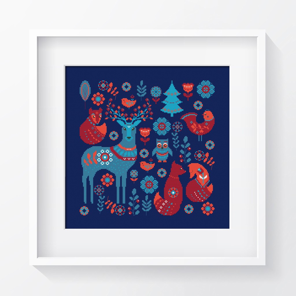 СКАНДИНАВСКИЕ УЗОРЫ, КВАДРАТНЫЙ СЭМПЛЕР